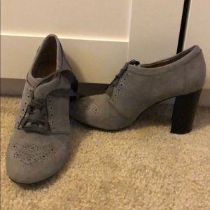 New Grey Oxford chunky heels